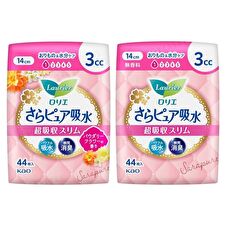 Kao Laurier Sara Pure Absorption Super Absorbent Slim - 44 pcs - Fragrance-Free