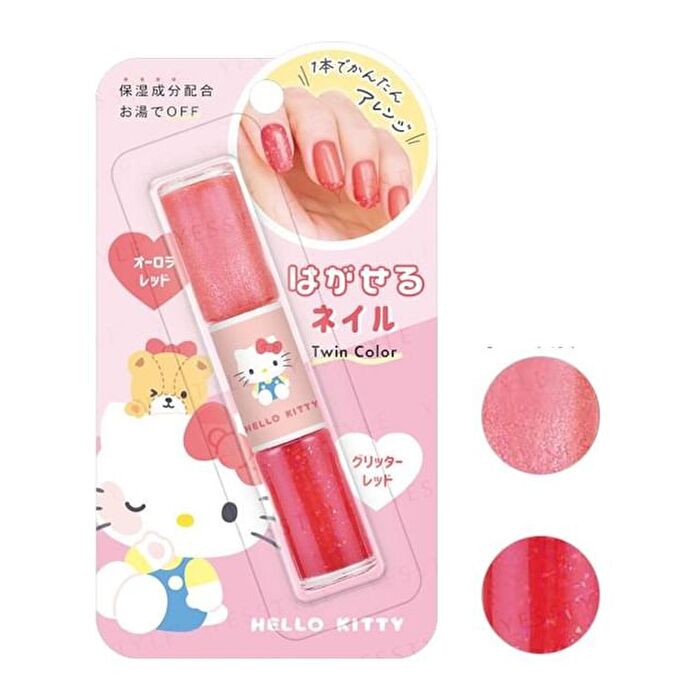Sanrio Hello Kitty Twin Color Peel Off Nail Polish - Red