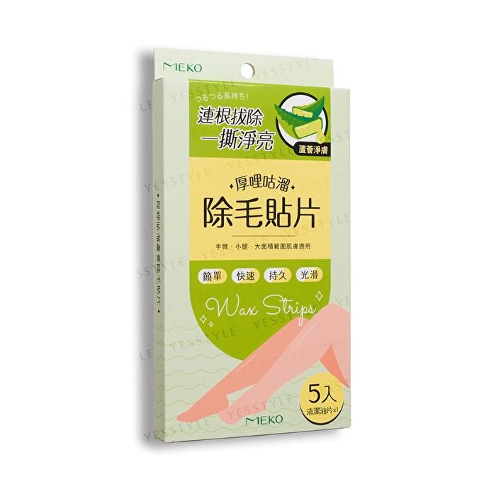 Meko Wax Strips Hair Removal Patch - Aloe Vera - 5 pcs