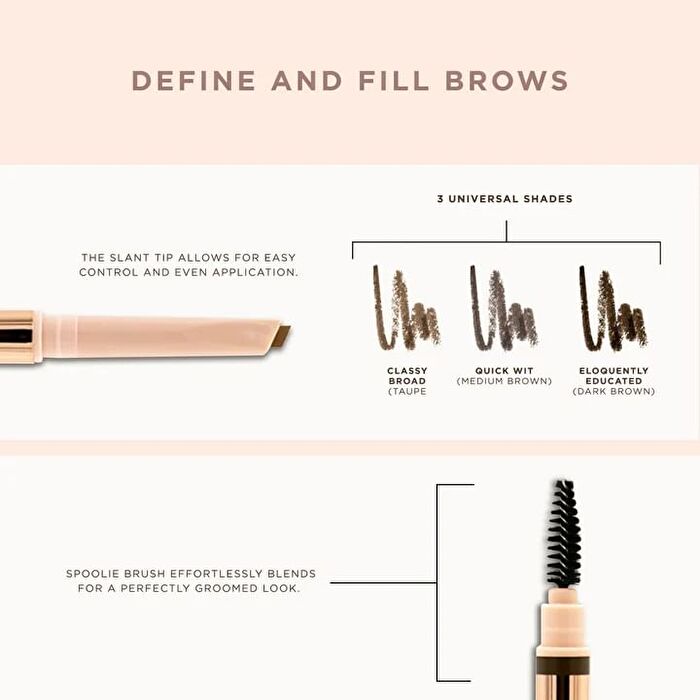blinc [Pretty Vulgar] Defined Brilliance Dual Sided Eyebrow Pencil - 3 Colors - Classy Broad (Taupe) - 0.35g