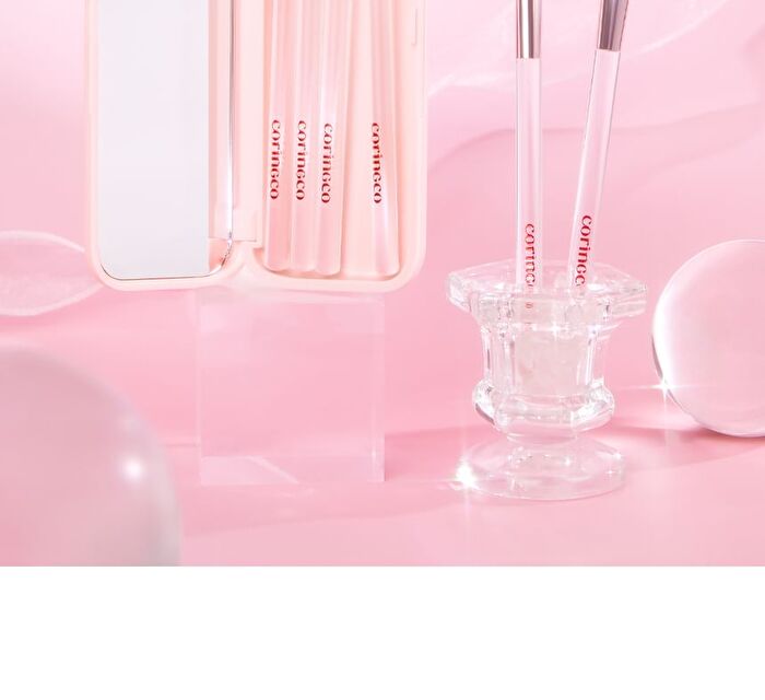 Coringco Pink Pocket Eye Brush Set - 6 pcs