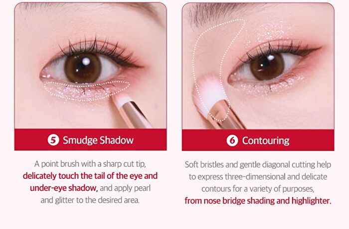 Coringco Pink Pocket Eye Brush Set - 6 pcs