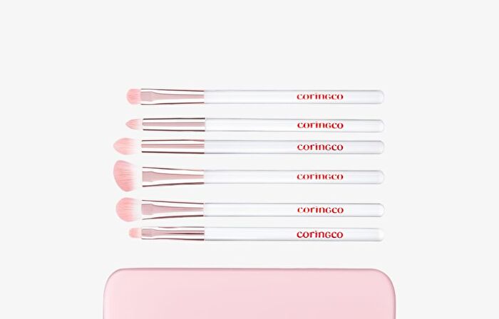 Coringco Pink Pocket Eye Brush Set - 6 pcs