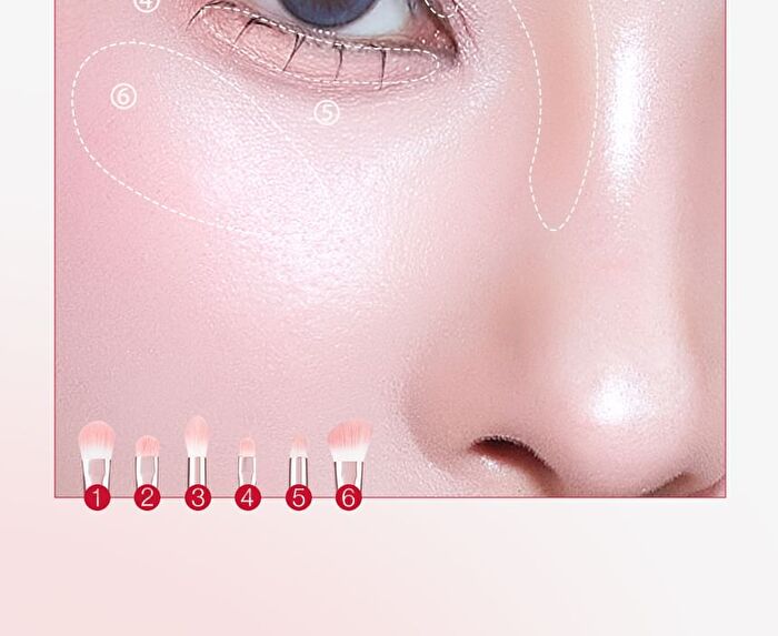 Coringco Pink Pocket Eye Brush Set - 6 pcs