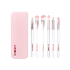Coringco Pink Pocket Eye Brush Set - 6 pcs
