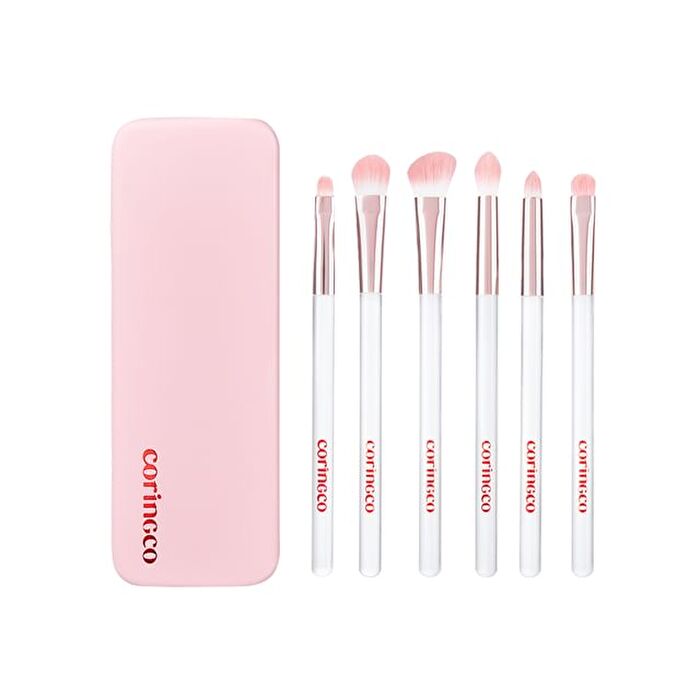 Coringco Pink Pocket Eye Brush Set - 6 pcs