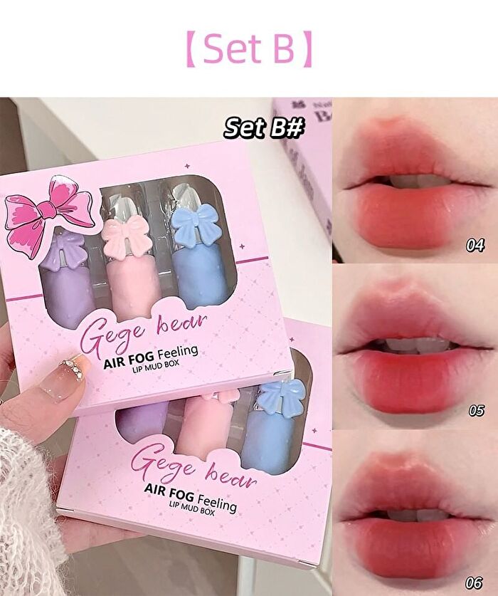 Set of 3: Air Fog Feeling Lip Mud Box B - #B