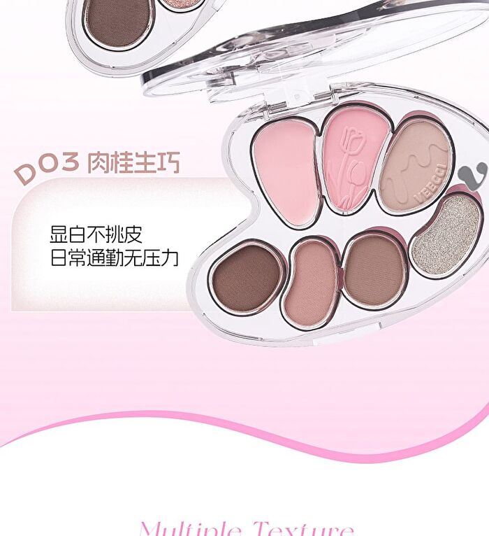 Veecci Artist 7-Color Eyeshadow Palette - 3 Types - D03# Cinnamon Choco - 6.5g