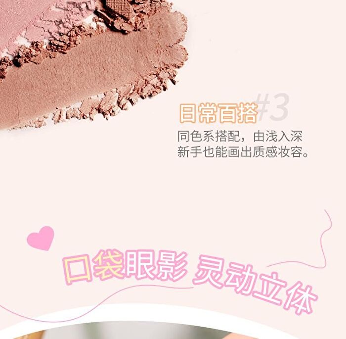 Veecci Mini 4-Color Eyeshadow - 4 Types - M01# Amber Brown - 2.2g