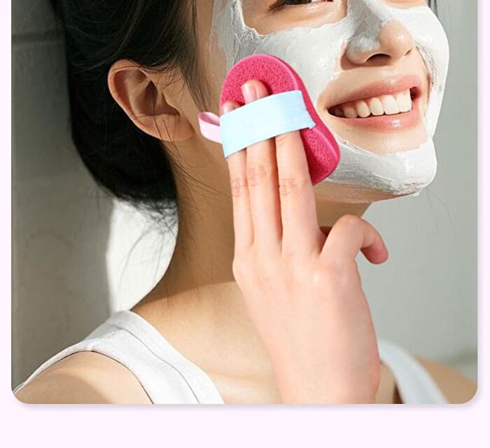 Yaozhi Facial Cleaning Puff - Pink (For Sensitive Skin) - 1pc