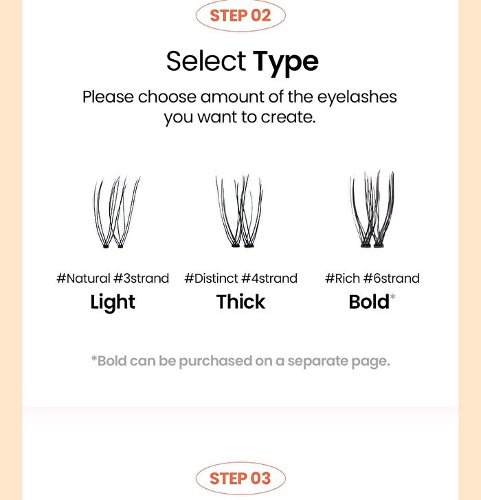 Original Bold Eyelash 1 Point - 3 Types - 10mm
