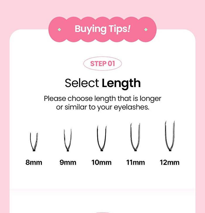 Original Eyelash 4 Points - 9 Types - 8mm Light