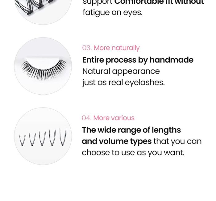 Original Eyelash 4 Points - 9 Types - 8mm Light