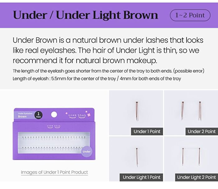 Original Eyelash 1 Point - 13 Types - Under Light Brown