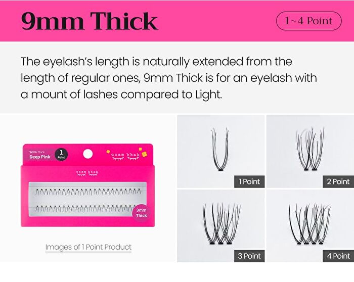 Original Eyelash 1 Point - 13 Types - 9mm Thick