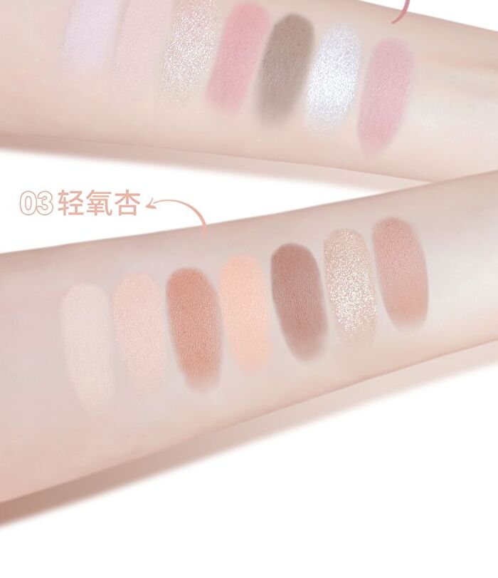 Chioture Textural 7-Color Eyeshadow Palette - 3 Types - 03# Milk Melon - 9g