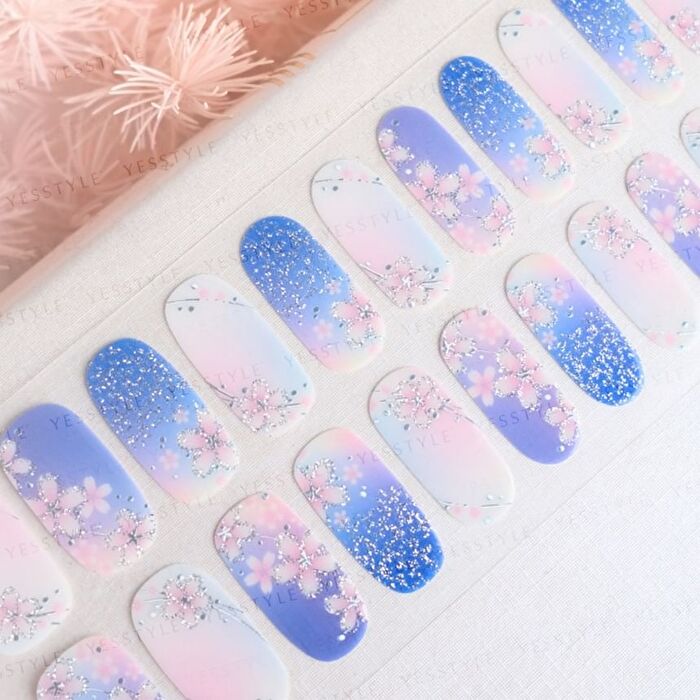 Moonlight Sakura Nail Art Stickers - 24 pcs