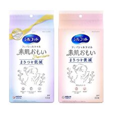 Unicharm Silcot Skin Friendly Makeup Remove & Wiping Multi Facial Towel - Premium - 45 pcs