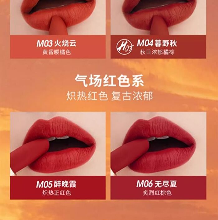 Lansur Ultra Matte Lipstick - 6 Colors - M03# Warm Dusk Orange - 3.6g