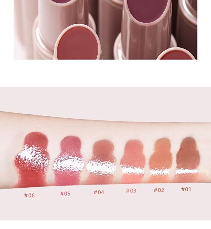 Mirror Lipstick Pen - 6 Colors - 03# Bean Paste Apricot - 1.8g