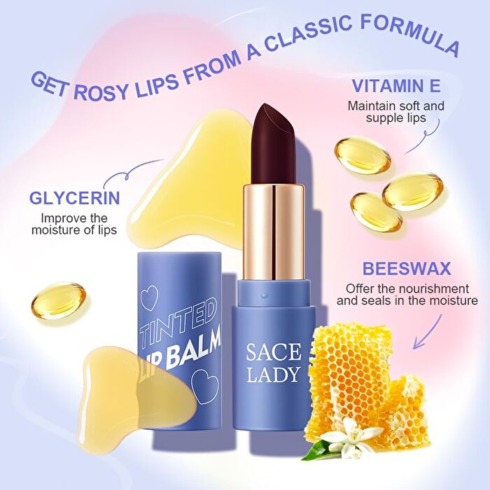 Tinted Lip Balm - 3 Colors - 02# Ambre Noire - 3.5g