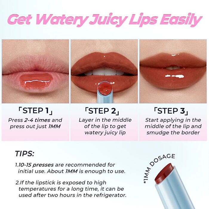 Airy Fresh Glasting Water Tint Lipstick - 7 Colors - G06# - 1.8g