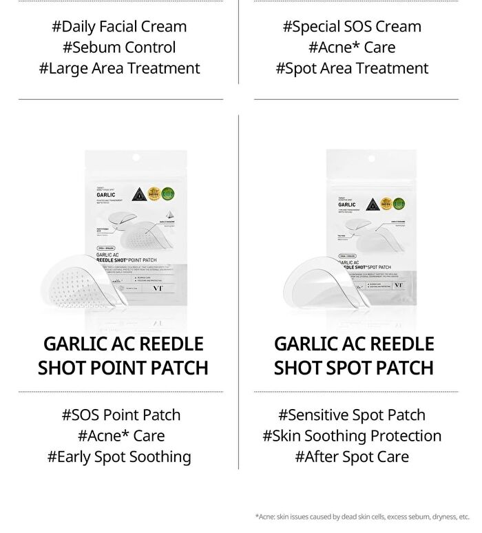 Vt Garlic AC Reedle Shot Point Patch - 9 patches
