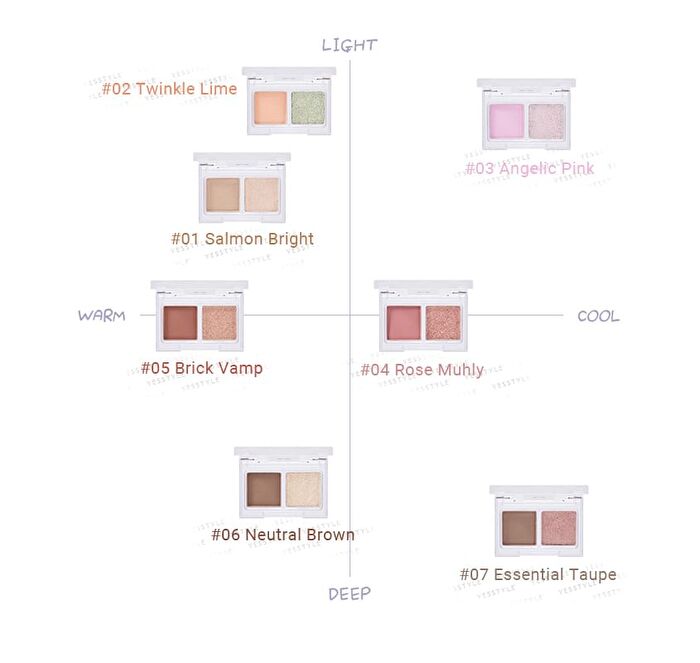 too cool for school TAG Gleam On Eye Palette - 7 Types - #04 Rose Muhly