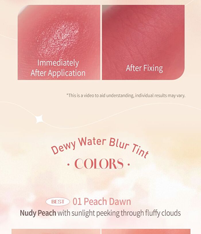 Mqny Dewy Water Blur Tint - 6 Colors - #01 Peach Dawn