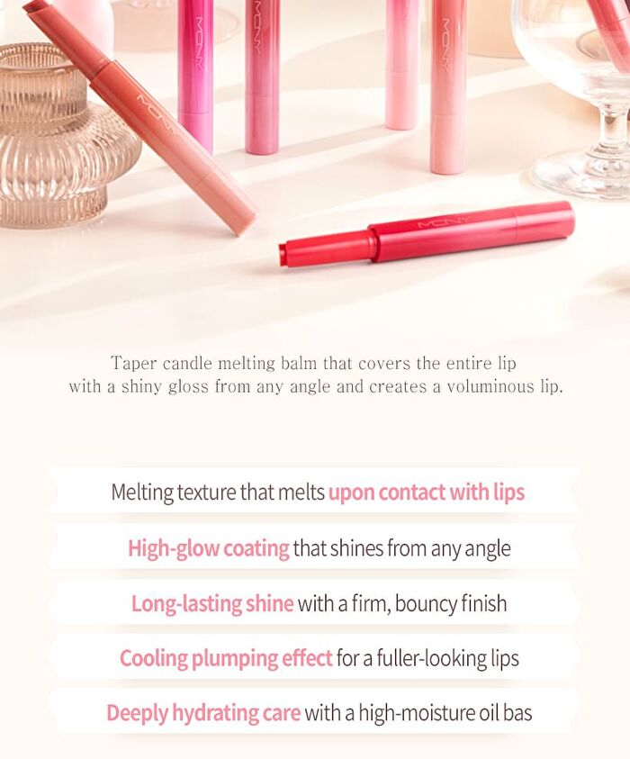 Mqny Taper Candle Melting Balm - 7 Colors - #01 Pink Sands