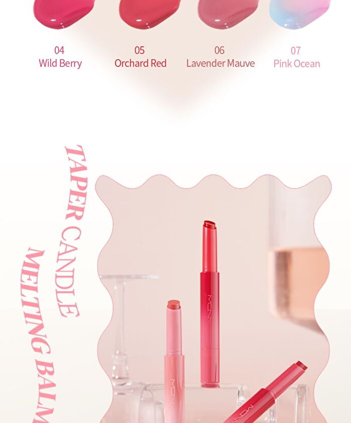 Mqny Taper Candle Melting Balm - 7 Colors - #05 Orchard Red