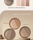 Mqny Fake Up 3 Color Shading & Brush Set- 3 Types - Beige Brown