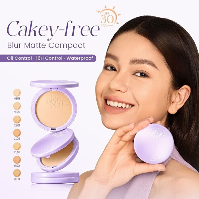 Focallure Blur Matte Pressed Powder - 4 Colors - #NE01 Pearl - 8.5g