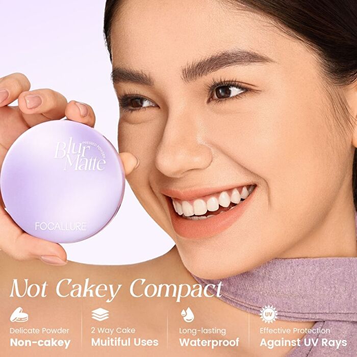 Focallure Blur Matte Pressed Powder - 4 Colors - #NE01 Pearl - 8.5g