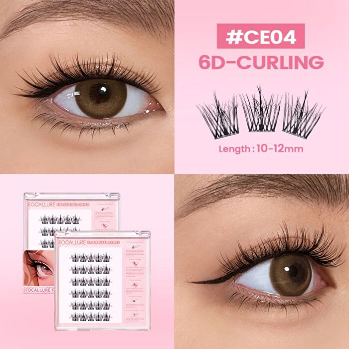 Focallure Glue-Free False Eyelash - CE04 - #CE04 6D-Curling - 30 Clusters