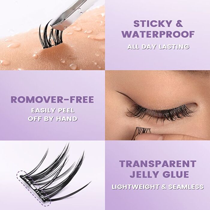 Focallure Glue-Free False Eyelash - CE04 - #CE04 6D-Curling - 30 Clusters