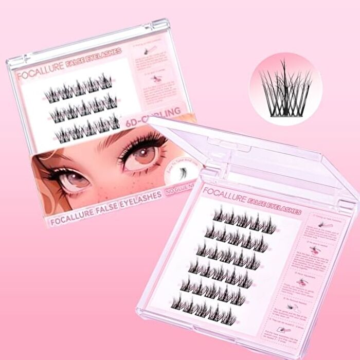 Focallure Glue-Free False Eyelash - CE04 - #CE04 6D-Curling - 30 Clusters