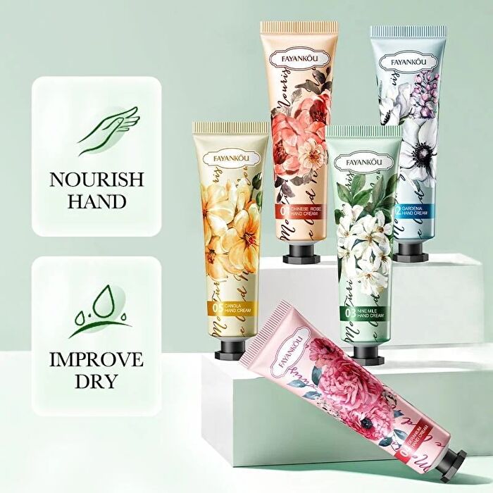 Fayankou Moisturize Smooth Flower Hand Cream - 5 Types - #Gardenia