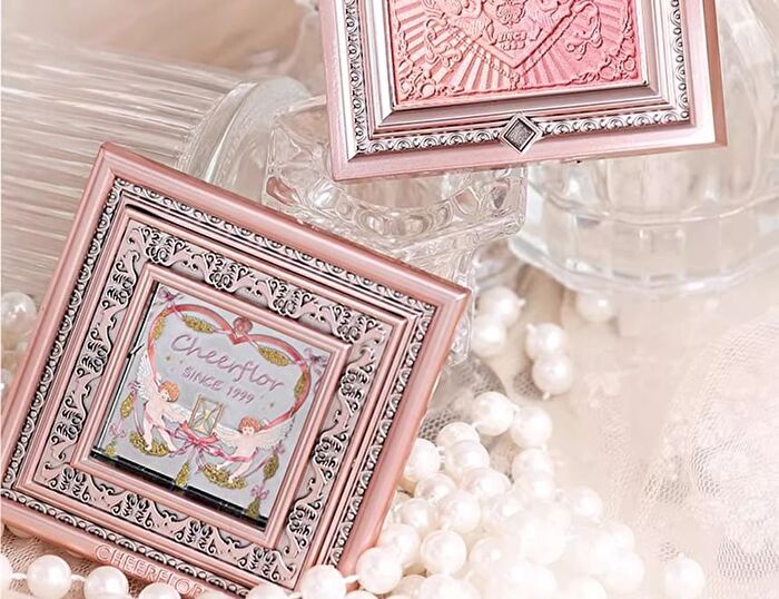Cheerflor Brilliant Secret Series Two-Tone Frame Blush Palette - 2 Types - CFR963 Moonlight Rose - 6.5g