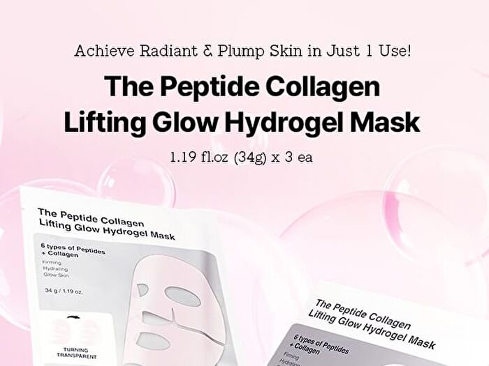 Cosrx The Peptide Collagen Lifting Glow Hydrogel Mask - 34g x 3 sheets
