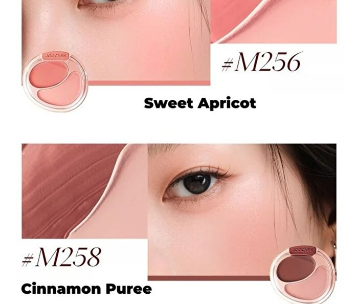 Matt Cream Blush Duo - 3 Colors - #M255 White Peach - 7g