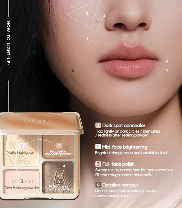 2 IN 1 Highlighter Contour Palette - 05 - #05 Feather Glow - 9g