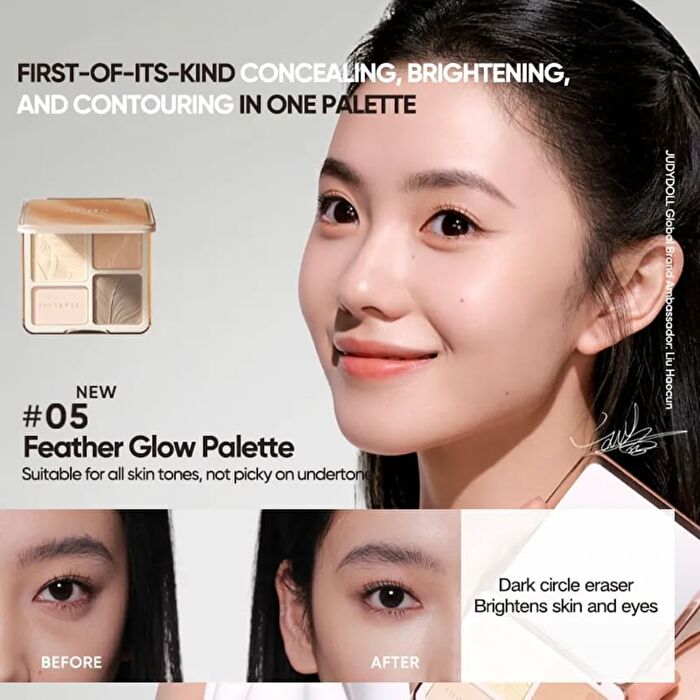 2 IN 1 Highlighter Contour Palette - 05 - #05 Feather Glow - 9g