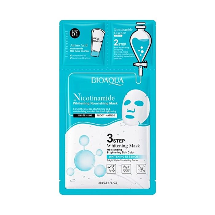 Bioaqua 3 Steps Nicotinamide Whitening Facial Mask - #Mask- 1 pc