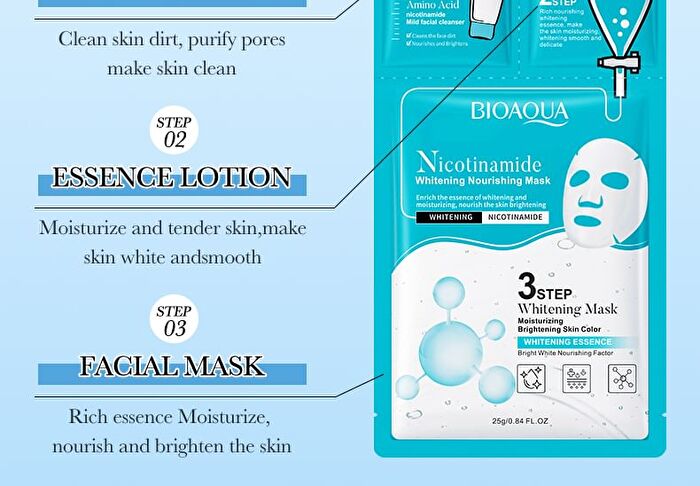 Bioaqua 3 Steps Nicotinamide Whitening Facial Mask - #Mask- 1 pc