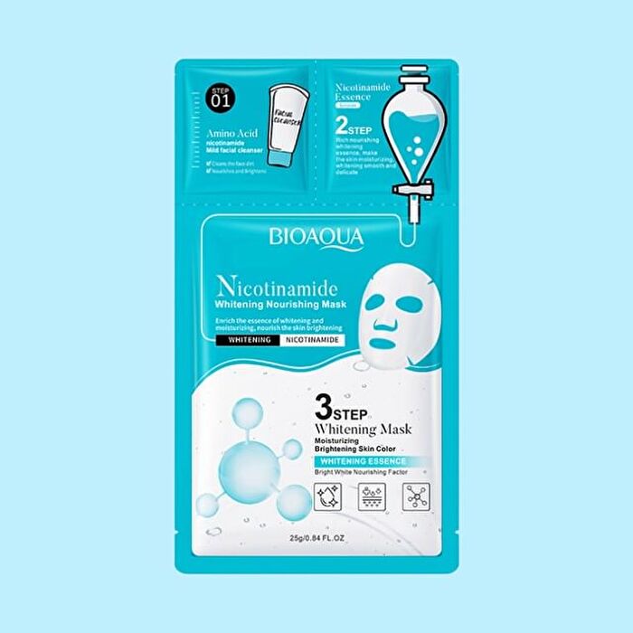Bioaqua 3 Steps Nicotinamide Whitening Facial Mask - #Mask- 1 pc