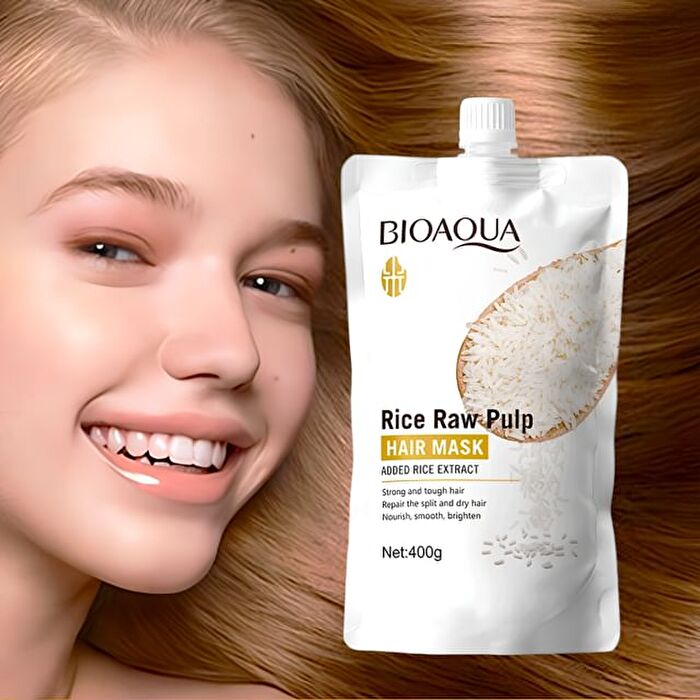Bioaqua Rice Raw Pulp Hair Mask - #Hair Mask - 400g