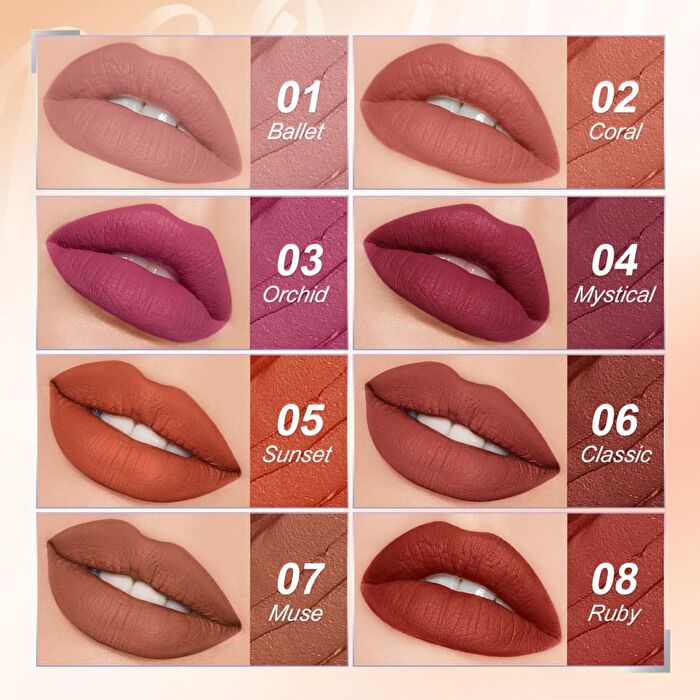 Pro Zone 24H Lasting Matte Lipstick - 8 Colors - 08# Ruby - 3.6g