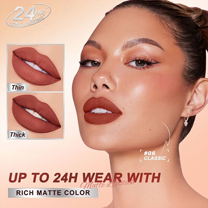 Pro Zone 24H Lasting Matte Lipstick - 8 Colors - 08# Ruby - 3.6g