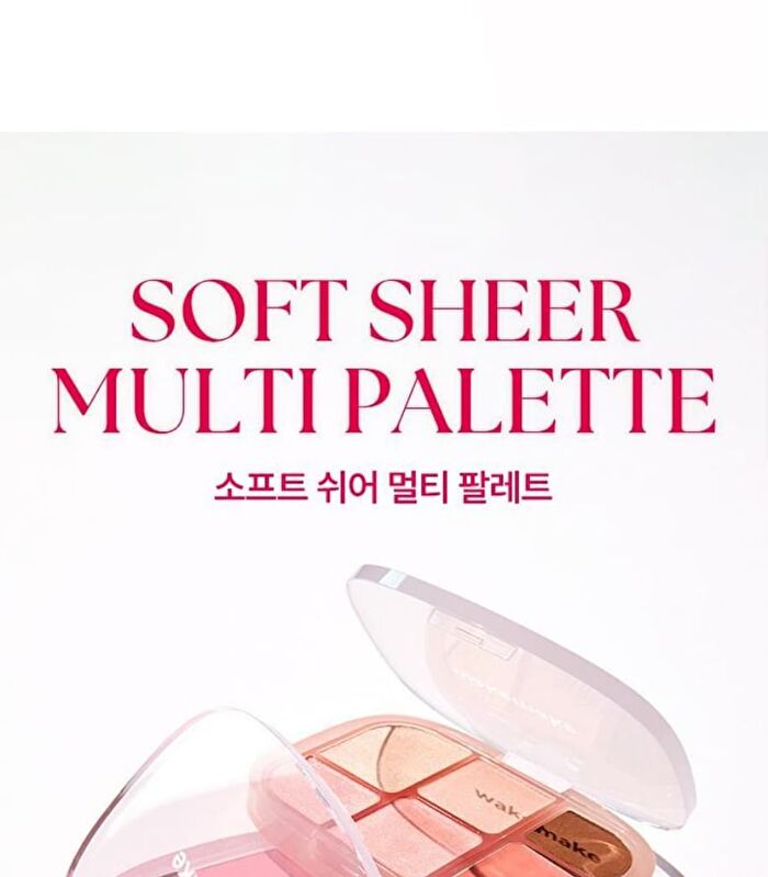 Wakemake Soft Sheer Multi Palette - 9 Types - #08 Steel Pink